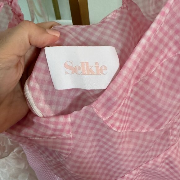 Selkie The Parliament Dress - Ice Cream Pink Gingham, Large - Picture 3 of 4